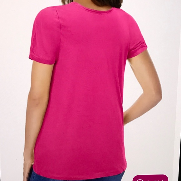 WOMAN WITHIN 100% Cotton Short Sleeve Tunic Pink New Women’s Plus Size 2X - Picture 4 of 8